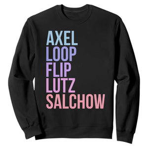 Figure Skating Lovers Sweatshirt Funny Axel Loop Flip Lutz Salchow TS11 Black Print Your Wear