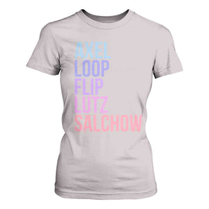 Figure Skating Lovers T Shirt For Women Funny Axel Loop Flip Lutz Salchow TS11 Ice Gray Print Your Wear