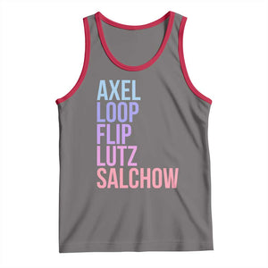 Figure Skating Lovers Tank Top Funny Axel Loop Flip Lutz Salchow TS11 Deep Heather Red Print Your Wear