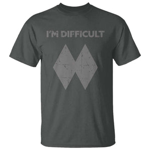 Funny Ski Snowboard T Shirt I'm Difficult Double Black Diamonds TS11 Dark Heather Print Your Wear