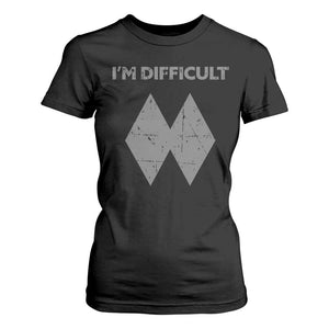 Funny Ski Snowboard T Shirt For Women I'm Difficult Double Black Diamonds TS11 Black Print Your Wear