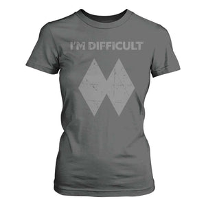 Funny Ski Snowboard T Shirt For Women I'm Difficult Double Black Diamonds TS11 Dark Heather Print Your Wear