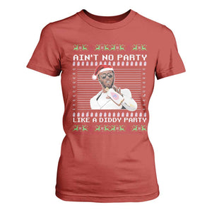 Funny Ain't No Party Like A Diddy Party T Shirt For Women Christmas Dirty Santa Diddy TS11 Red Print Your Wear
