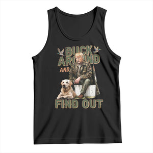 Funny Trump Hunting Tank Top Buck Around And Find Out Camo Hunter TS11 Black Print Your Wear