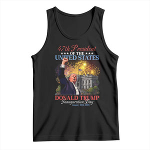 47th President Donald Trump Inauguration Day 2025 Tank Top White House Fireworks American Flag Memorabilia TS11 Black Print Your Wear