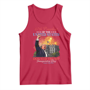47th President Donald Trump Inauguration Day 2025 Tank Top White House Fireworks American Flag Memorabilia TS11 Red Print Your Wear