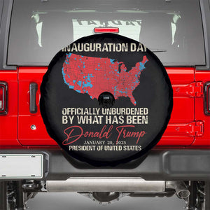 47th President Donald Trump Inauguration Day 2025 Spare Tire Cover Officially Unburdened By What Has Been American Maps TS11 Black Print Your Wear