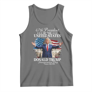 47th President Donald Trump Inauguration Day 2025 Tank Top United States Capitol American Flag Memorabilia TS11 Black Heather Print Your Wear