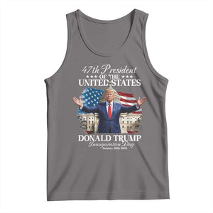 47th President Donald Trump Inauguration Day 2025 Tank Top United States Capitol American Flag Memorabilia TS11 Deep Heather Print Your Wear