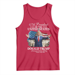 47th President Donald Trump Inauguration Day 2025 Tank Top United States Capitol American Flag Memorabilia TS11 Red Print Your Wear