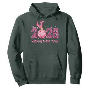 Funny Howdy 2025 Happy New Year Hoodie Cowgirl New Year's Eve Party Disco Ball TS11 Dark Forest Green Print Your Wear
