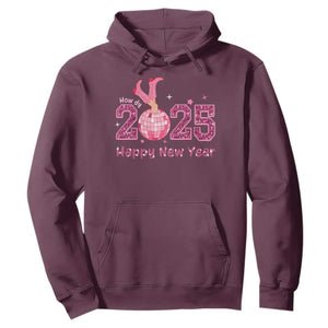 Funny Howdy 2025 Happy New Year Hoodie Cowgirl New Year's Eve Party Disco Ball TS11 Maroon Print Your Wear