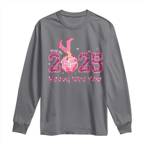 Funny Howdy 2025 Happy New Year Long Sleeve Shirt Cowgirl New Year's Eve Party Disco Ball TS11 Charcoal Print Your Wear