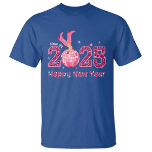 Funny Howdy 2025 Happy New Year T Shirt Cowgirl New Year's Eve Party Disco Ball TS11 Royal Blue Print Your Wear