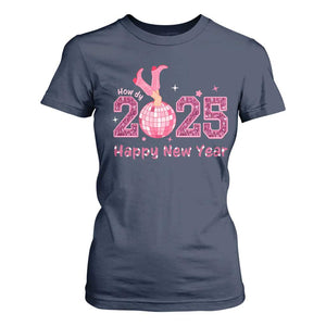 Funny Howdy 2025 Happy New Year T Shirt For Women Cowgirl New Year's Eve Party Disco Ball TS11 Navy Print Your Wear