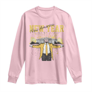 Funny Trump New Year New America 2025 Long Sleeve Shirt TS11 Light Pink Print Your Wear