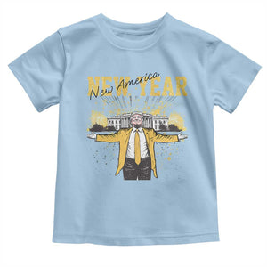 Funny Trump New Year New America 2025 Toddler T Shirt TS11 Light Blue Print Your Wear