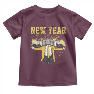 Funny Trump New Year New America 2025 Toddler T Shirt TS11 Maroon Print Your Wear