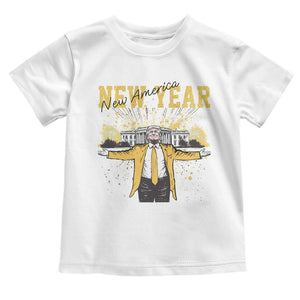 Funny Trump New Year New America 2025 Toddler T Shirt TS11 White Print Your Wear