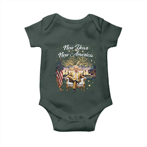 Funny Trump New Year New America 2025 Baby Onesie White House American Flag TS11 Print Your Wear
