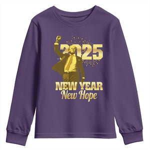 Funny Trump New Year New Hope 2025 Youth Sweatshirt TS11 Purple Print Your Wear