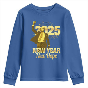 Funny Trump New Year New Hope 2025 Youth Sweatshirt TS11 Royal Blue Print Your Wear
