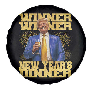 Funny Trump New Year 2025 Spare Tire Cover Winner Winner New Year's Dinner Champagne TS11 Print Your Wear