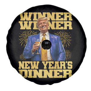 Funny Trump New Year 2025 Spare Tire Cover Winner Winner New Year's Dinner Champagne TS11 Print Your Wear