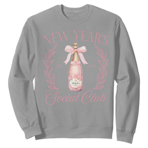 New Year's Social Club 2025 Sweatshirt Coquette Champagne Bottles TS11 Sport Gray Print Your Wear