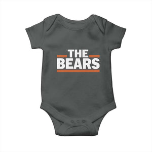 Funny Bears Lover Baby Onesie Orange Stripes Grizzly Animal TS11 Dark Heather Print Your Wear