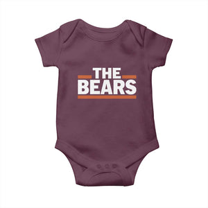 Funny Bears Lover Baby Onesie Orange Stripes Grizzly Animal TS11 Maroon Print Your Wear