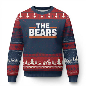 Funny Bears Lover Ugly Christmas Sweater Orange Stripes Grizzly Animal TS11 Navy Red Print Your Wear