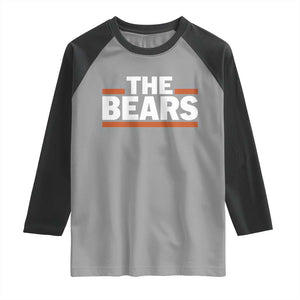 Funny Bears Lover Raglan Shirt Orange Stripes Grizzly Animal TS11 Sport Gray Black Print Your Wear