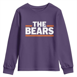 Funny Bears Lover Youth Sweatshirt Orange Stripes Grizzly Animal TS11 Purple Print Your Wear