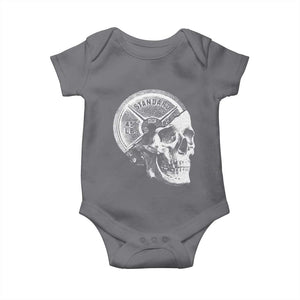 Skull 45 lbs Plate Weight Lifting Gym Workout Baby Onesie TS11 Charcoal Print Your Wear