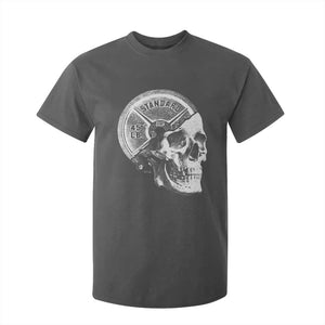 Skull 45 lbs Plate Weight Lifting Gym Workout T Shirt For Kid TS11 Dark Heather Print Your Wear