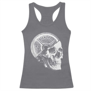Skull 45 lbs Plate Weight Lifting Gym Workout Racerback Tank Top TS11 Charcoal Print Your Wear