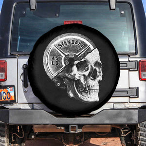 Skull 45 lbs Plate Weight Lifting Gym Workout Spare Tire Cover TS11 No hole Black Print Your Wear