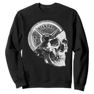 Skull 45 lbs Plate Weight Lifting Gym Workout Sweatshirt TS11 Black Print Your Wear