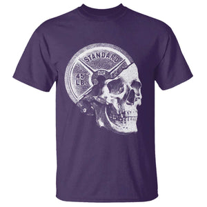 Skull 45 lbs Plate Weight Lifting Gym Workout T Shirt TS11 Purple Print Your Wear
