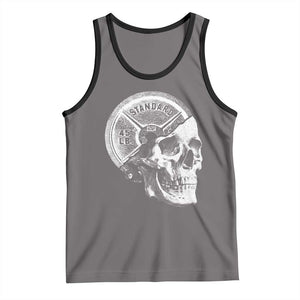Skull 45 lbs Plate Weight Lifting Gym Workout Tank Top TS11 Deep Heather Black Print Your Wear