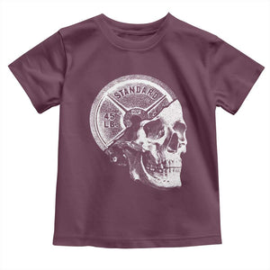 Skull 45 lbs Plate Weight Lifting Gym Workout Toddler T Shirt TS11 Maroon Print Your Wear