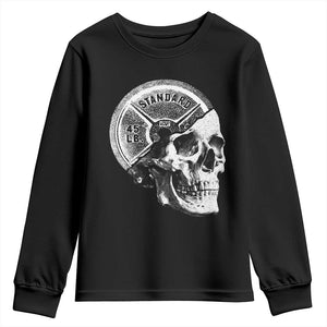 Skull 45 lbs Plate Weight Lifting Gym Workout Youth Sweatshirt TS11 Black Print Your Wear