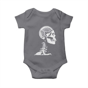 Funny Skeleton 45 lbs Plate Weight Lifting Gym Working Out Baby Onesie TS11 Charcoal Print Your Wear