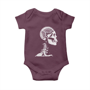 Funny Skeleton 45 lbs Plate Weight Lifting Gym Working Out Baby Onesie TS11 Maroon Print Your Wear
