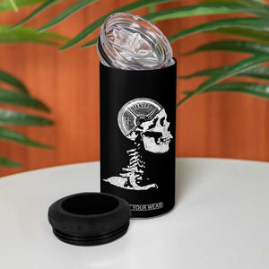 Funny Skeleton 45 lbs Plate Weight Lifting Gym Working Out 4 in 1 Can Cooler Tumbler TS11 Print Your Wear