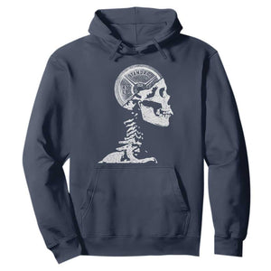 Funny Skeleton 45 lbs Plate Weight Lifting Gym Working Out Hoodie TS11 Navy Print Your Wear