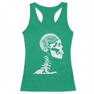 Funny Skeleton 45 lbs Plate Weight Lifting Gym Working Out Racerback Tank Top TS11 Irish Green Print Your Wear