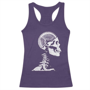 Funny Skeleton 45 lbs Plate Weight Lifting Gym Working Out Racerback Tank Top TS11 Purple Print Your Wear