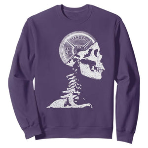 Funny Skeleton 45 lbs Plate Weight Lifting Gym Working Out Sweatshirt TS11 Purple Print Your Wear